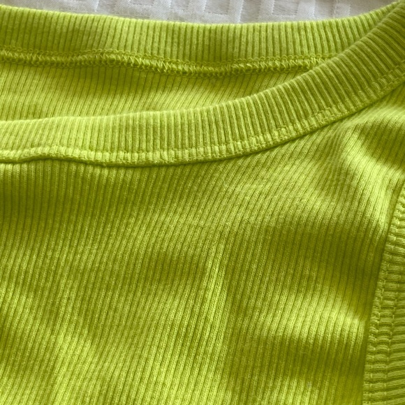 Lime green ribbed Maeve tank top - Picture 3 of 4
